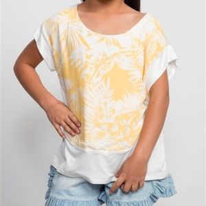 Flower Print Yellow Top